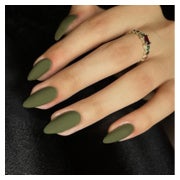 Press On Nails Oliv Grün Mandel Mittel 24 Stück Full Matt Ol 1 St