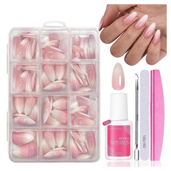 Nagel Tips Set 240 Französisch Weiß Rosa Gradient Pink lange 1 St