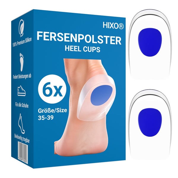 HIXO Fersenkissen Fersenpolster aus Silikon für Damen (35-39) 6 St