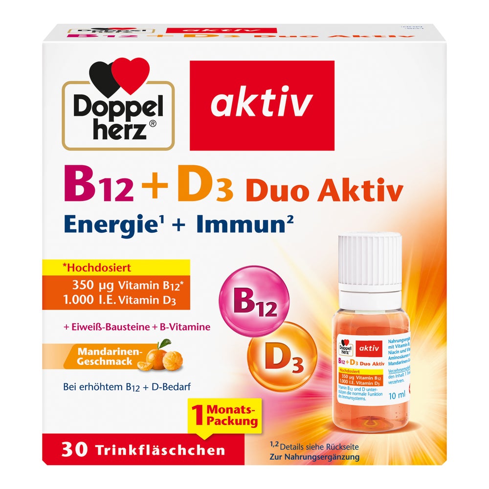 Doppelherz Aktiv B12+d3 Duo Trinkampullen 30 Stück
