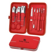 Maniküre Set Pediküre Kit Nagelschere Nagelknipser Etui Rot 1 St