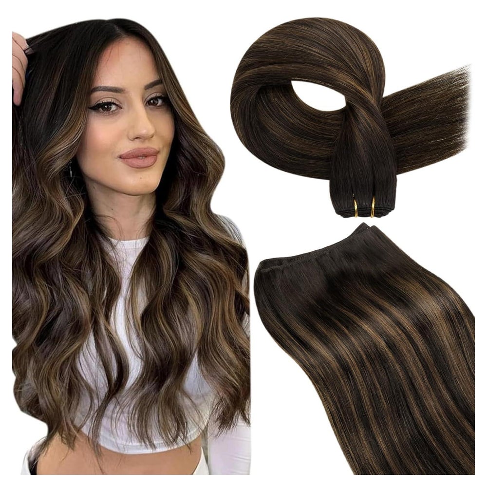 Tressen Echthaar Extensions Einnähen Ombre 55cm-100G 4.7-Wef 1 St
