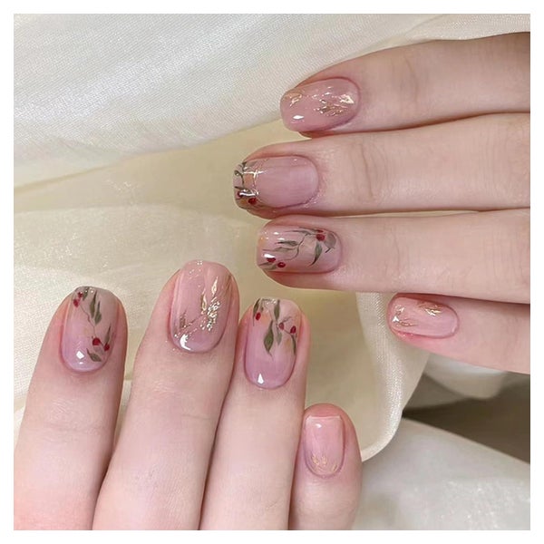 24 Stück Mandel Nägel Weiß French Tip Press on Nails Nude Ro 1 St