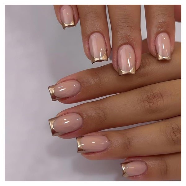 Künstliche Nägel Press on Nails Kurz Eckig Acryl Französisch 1 St