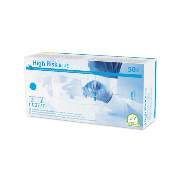 Medi-Inn Nitril High Risk blue Chemikalienschutzhandschuhe puderfrei, Gr. XXL 500 St