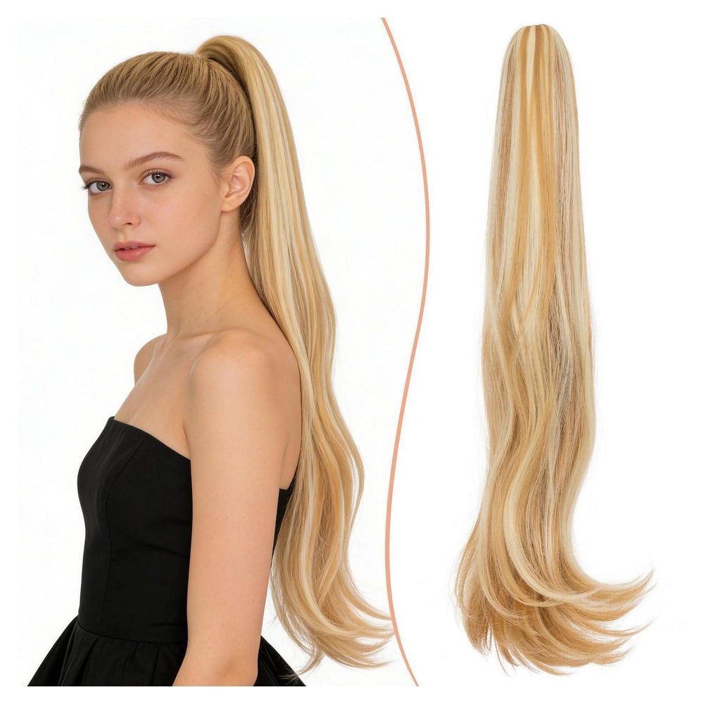 Pferdeschwanz Haarteil Klammer Clip 50cm 27H 613# Schmutzigb 1 St