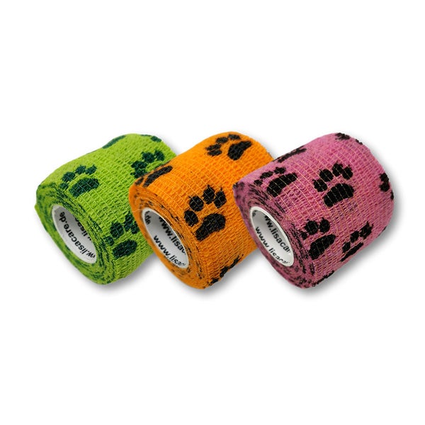 LisaCare Tierbandagen - Pfoten-Mix - 5cm x 4,5m 3 St