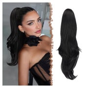 Pferdeschwanz Clip Kordelzug Haarteil Zopf 50cm Schwarz 1B# 1 St