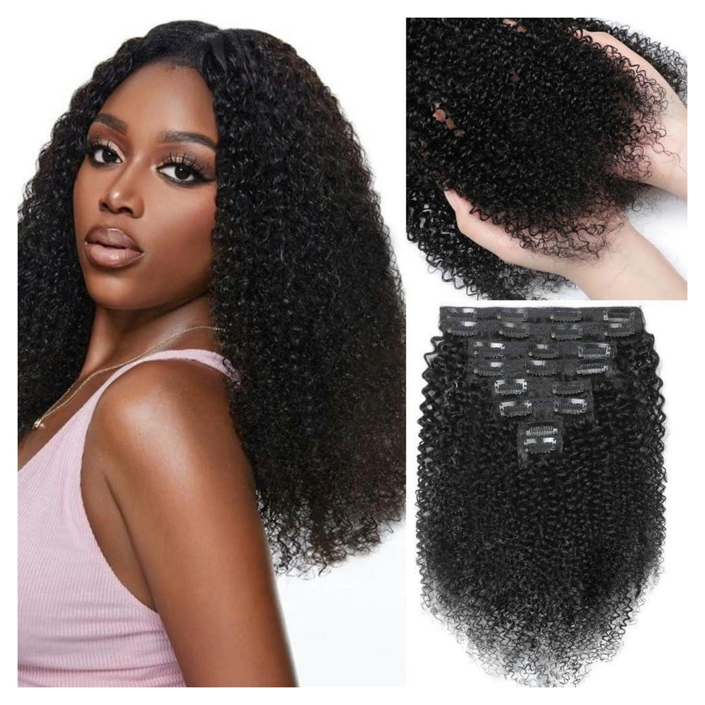 Haarverlängerungen Clip In Kinky Curly Natural Black 24zoll- 1 St