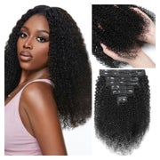 Haarverlängerungen Clip In Kinky Curly Natural Black 24zoll- 1 St