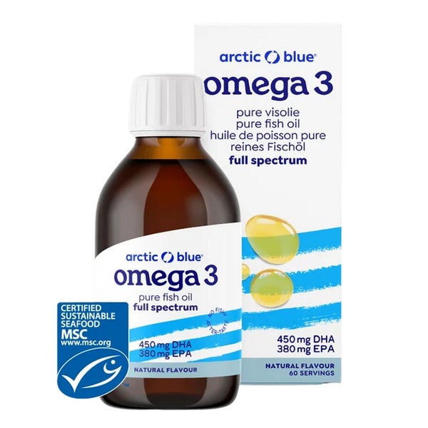 Arctic Blue Pures Fischöl Omega-3 - natürlicher Geschmack 300 ml