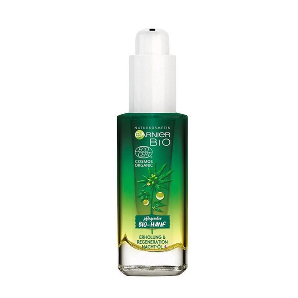Garnier Bio-Hanf Erholung & Regeneration Nacht-Öl, Vegane Gesichtspflege 30 ml