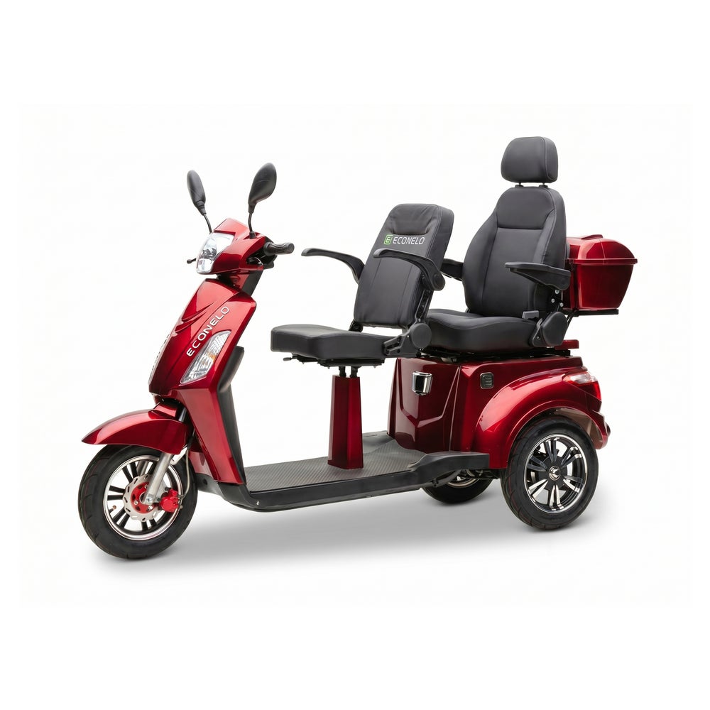 E-Seniorenmobil Billy 2.0, Blei-Akku, 3-Rad, 1000 Watt, Komfort-Sitz, Rot 1 St