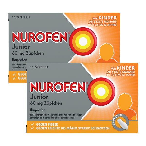 NUROFEN Junior Zäpfchen 60mg Doppelp 2X10 St