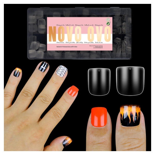 Nagelspitzen Frauen Gel Nail Tips for Men Short Square Round 1 St