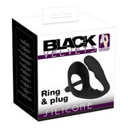 Black Velvets - Penis-/Hodenring mit Plug