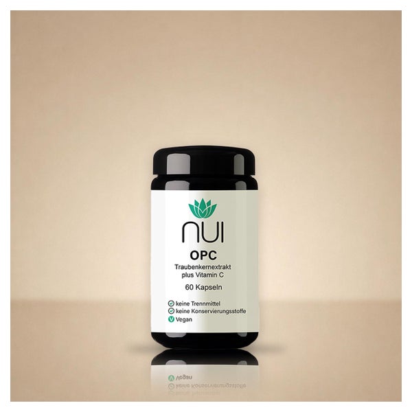 NUI OPC Traubenkernextrakt + Vitamin C, 60 Kapseln 60 St