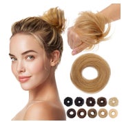 Haarteil Dutt Echthaar Gummiband Glatt-17g 27 Dunkelblond 1 St