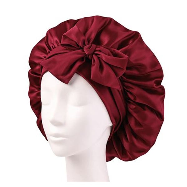 SOHO Makena Satin Bonnet – Satin-Schlafmütze in Tiefrot