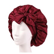 SOHO Makena Satin Bonnet – Satin-Schlafmütze in Tiefrot