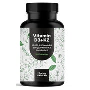 Vitamin D3 K2 10000 IE - 180 Tabletten - Bloom Naturals 180 St