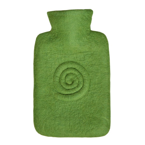 Wärmflasche Klassik 1,8 l mit Filzbezug Spirale Kiwi