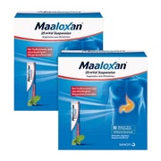 Produktabbildung: Maaloxan Sodbrennenmittel Pfefferminz-Geschmack Doppelpack 2X50X10 ml