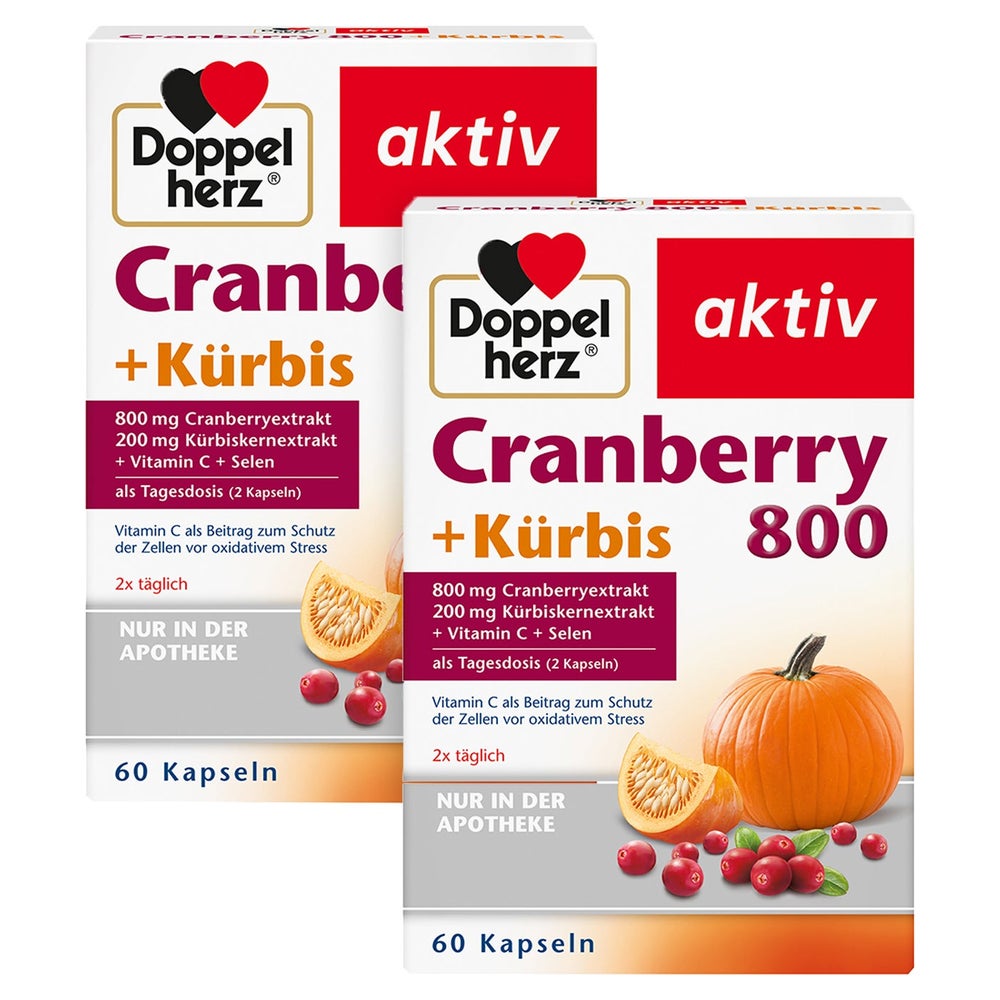 Doppelherz® aktiv Cranberry+Kürbis Doppelpack 2X60 St