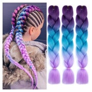 Flechtextensions Kunsthaar Jumbo Braid Ombre Dunkellila Blau 1 St