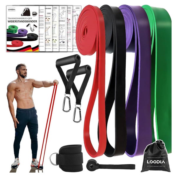 LOODIA Fitness Resistance Bands Set 15-125 lbs Krafttraining 1 St