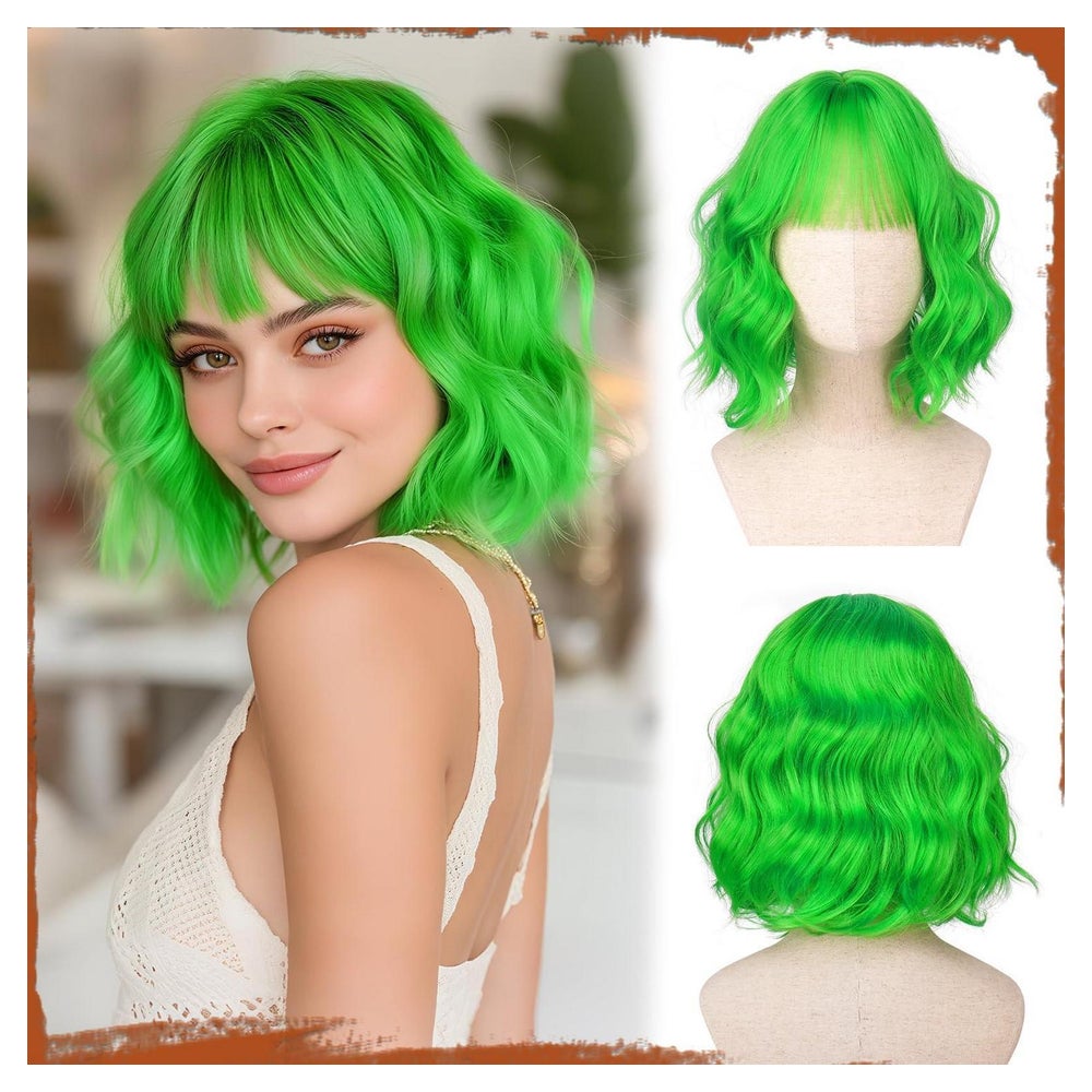 Perücke Bob kurz gewellt Pony Damen synthetisch 30cm Nachtsc 1 St