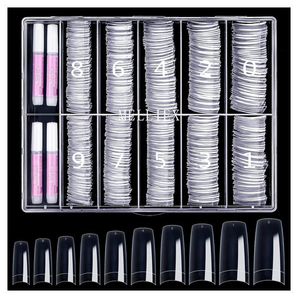 Nageltips 500 French Acryl Nagelspitzen Kleber 4 Transparent 1 St