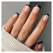 24x Justotry Schwarze & Nude Press-on Nägel, Acryl Kurz Fing 1 St