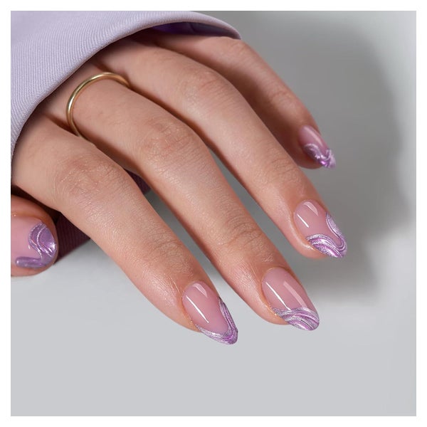 Nägel PressOn LampCurable Chrome Kurz Gel 32 Tips Mermaid Ta 1 St