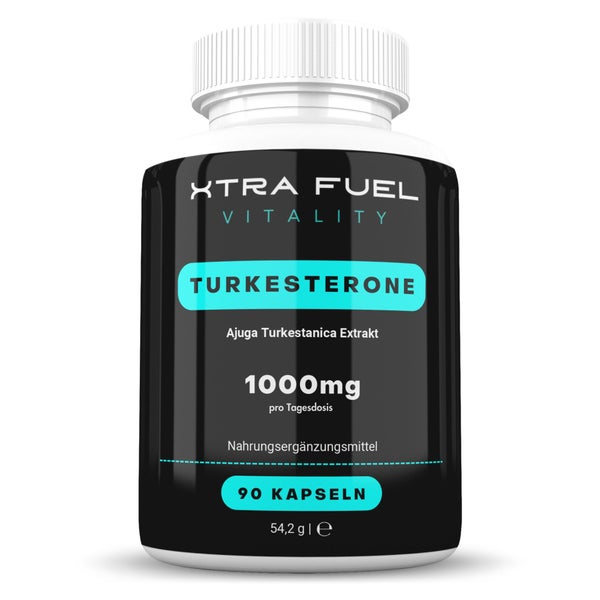 Turkesterone von XTRA FUEL | 90 Kapseln mit 1.000 mg Ajuga Turkestanica Extrakt je Dosis kaufen - Für Bodybuilding & Sport - Laborgeprüft in Deutschland und 100% natürlich - 90 Stk 90 St