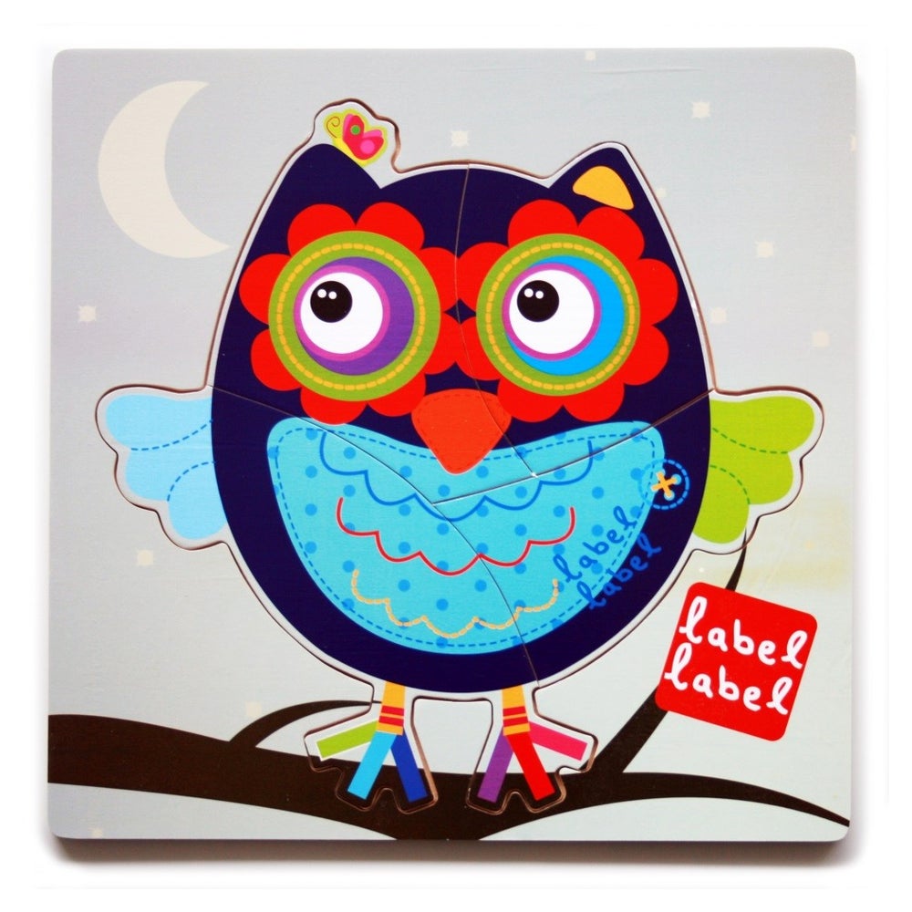Label-Label Steckpuzzle / Holzpuzzle / Greifpuzzle Eule 1 St