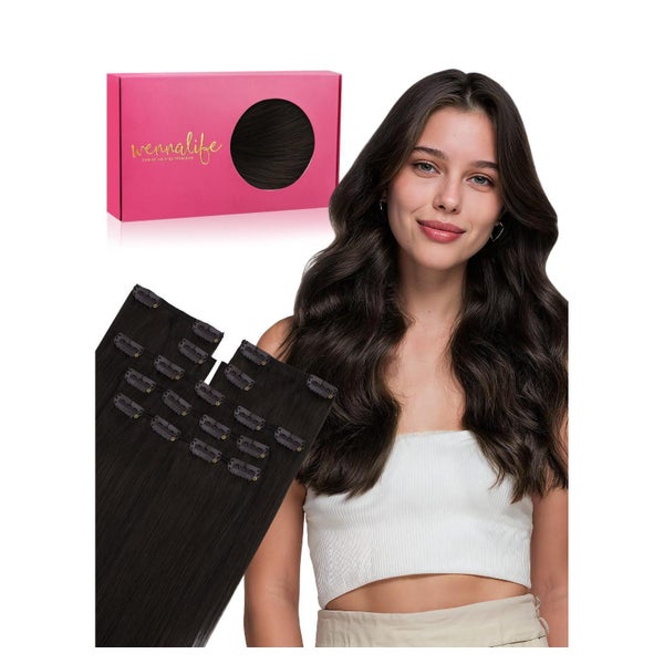 Extensions Clip in Echthaar Remy 20cm-50g #2 Dunkel Braun 1 St