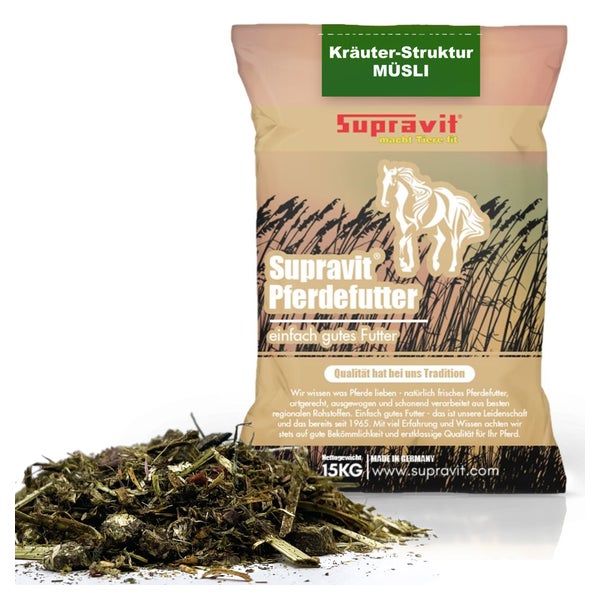 Supravit Pferdefuttermüsli Kräuter & Strucktur Mash 15 kg