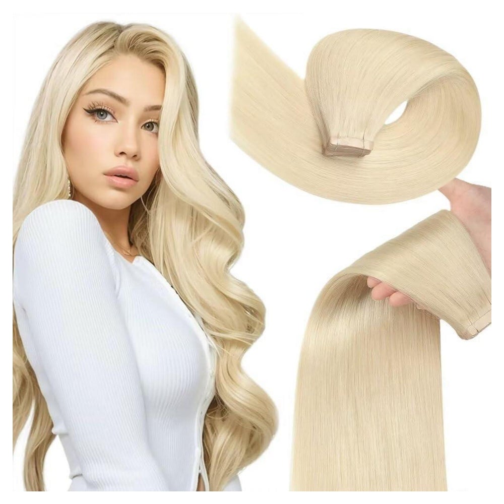 Tape Extensions Echthaar Remy Hellblond 60# 16inch(40cm)-20p 1 St