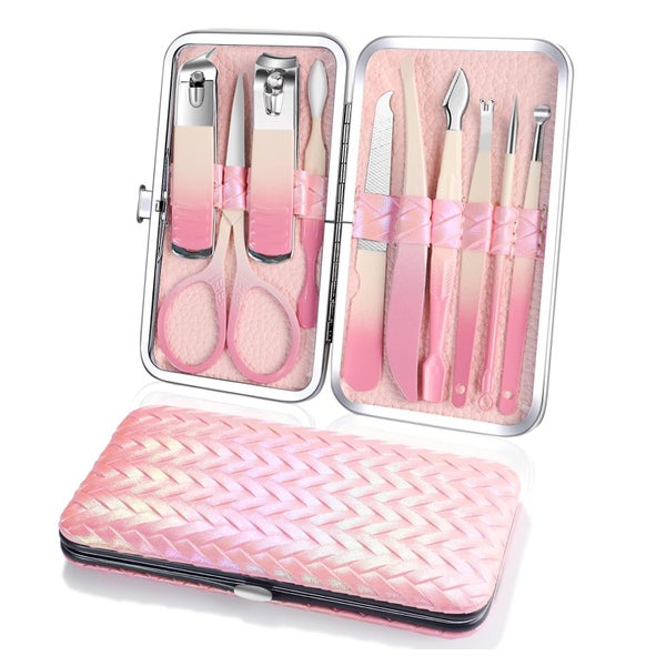 Maniküre Set Nagelknipser Nagelpflege Pediküre 10Stück Rosa 1 St