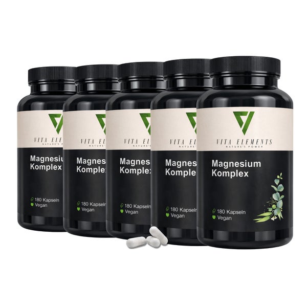 Vita Elements Magnesium Komplex Kapseln 5er Set 180 St