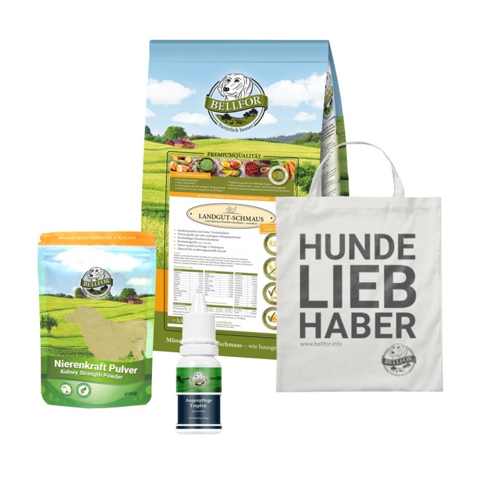 Bellfor Sparset für mittelgroße Hunde mit Futtermittelallergie und Augentränen 2,610 g 2610 g