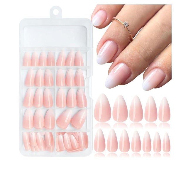 Nagelspitzen 120 Stück kurze Mandelnägel Ombre Nude zum Aufd 1 St