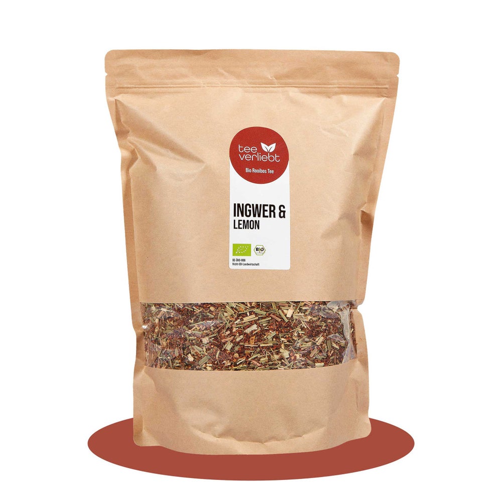 teeverliebt - Ingwer & Lemon Bio loser Rooibostee Großpackung | Aromatischer Rooibos 1000 g