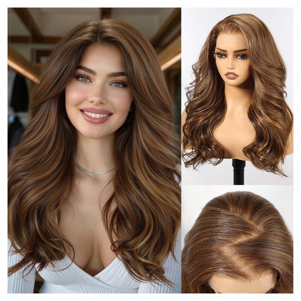 Perücke Lacefront HD Synthetik 24 Zoll 13x6 Spitze Gemischte 1 St