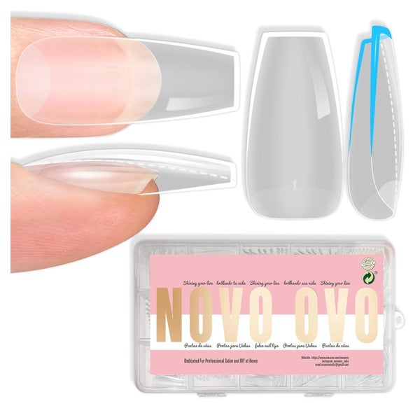 Nagelspitzen Coffin Medium Medium Coffin Clear Extra Thick 2 1 St