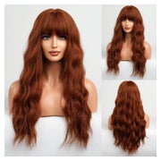 Perücke Pony Kupferrot Lockig Damen Synthetisch Orange 1 St