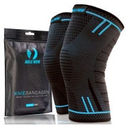 AGILE NOW Kniebandage (Set) Blau M 1 St