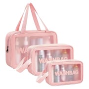 Transparente Kosmetiktasche PVC Kulturbeutel 4PC Rosa 1 St