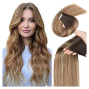 Tape Extensions Echthaar Remy Goldbraun 2 6 18K# 18inch(45cm 1 St